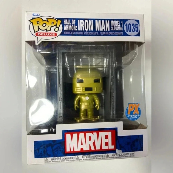 Marvel - Iron Man Hall of Armor Model 1 Golden Armor -  Large Bobble Head Funko - Picture 6 of 13